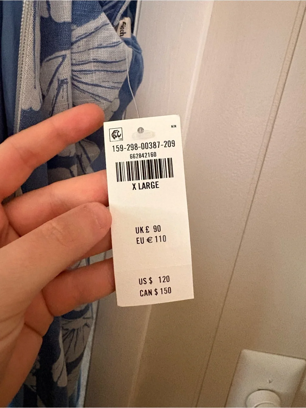 NWT Abercrombie & Fitch Julia Slip Cutout Maxi Dress in Blue Shell - XL